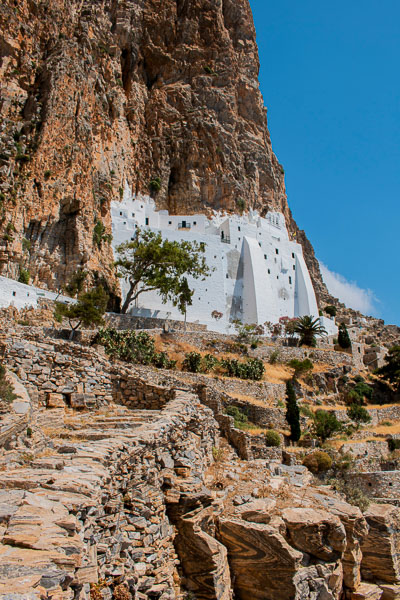 Monastery of Amorgos view during sailing holiday
