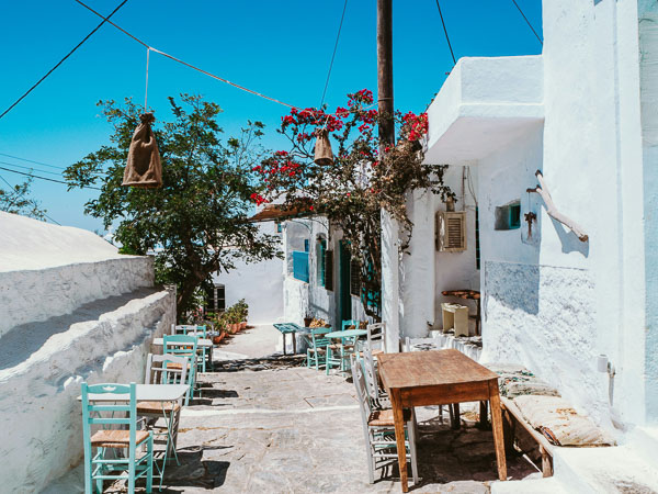 Quaint streets during sailing holiday in Amorgos