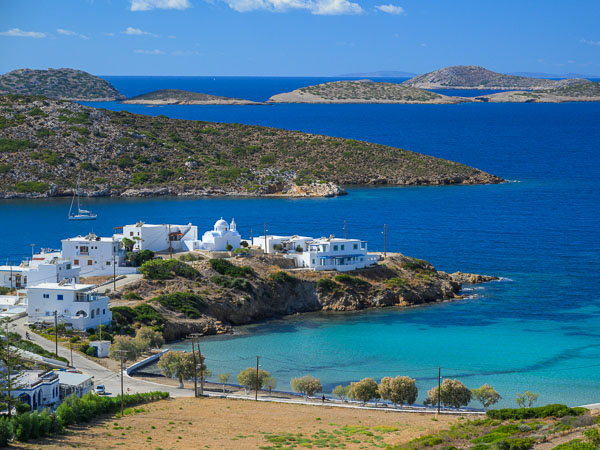 View over Lipsi during sailing holiday in the Dodecanese, Greece
