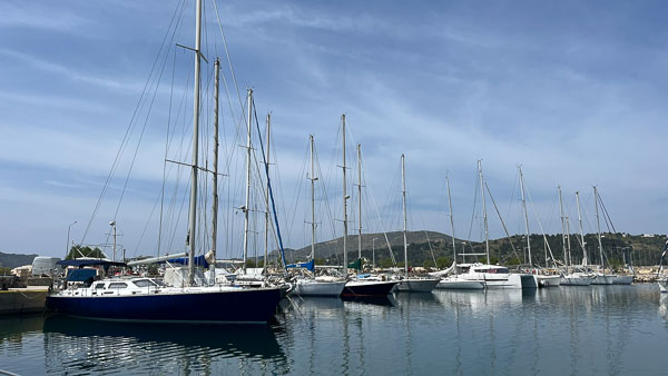 Start of sailing holiday from Leros to Santorini