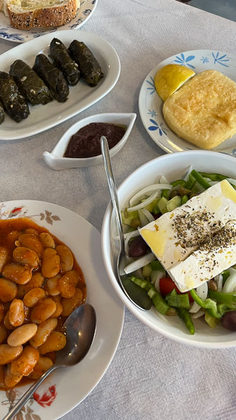 Food at Aphrodite restaurant in Paloi, Nisyros