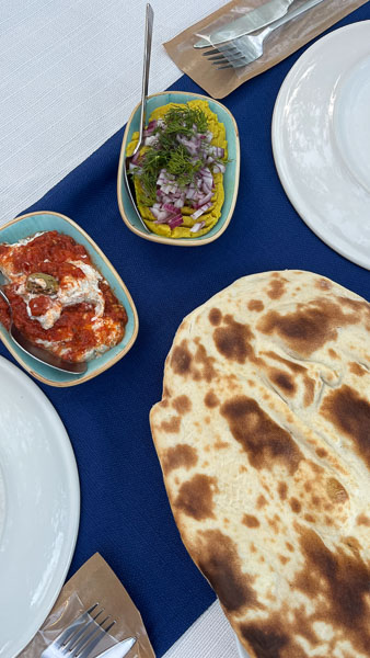 Food at Ogun's Place in Hayit Buku, Datca peninsula Turkey